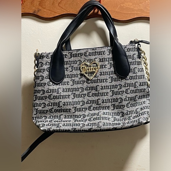 Juicy Couture Crossbody black/gray double handles adjustable strap 11 x 7 in - Picture 5 of 10